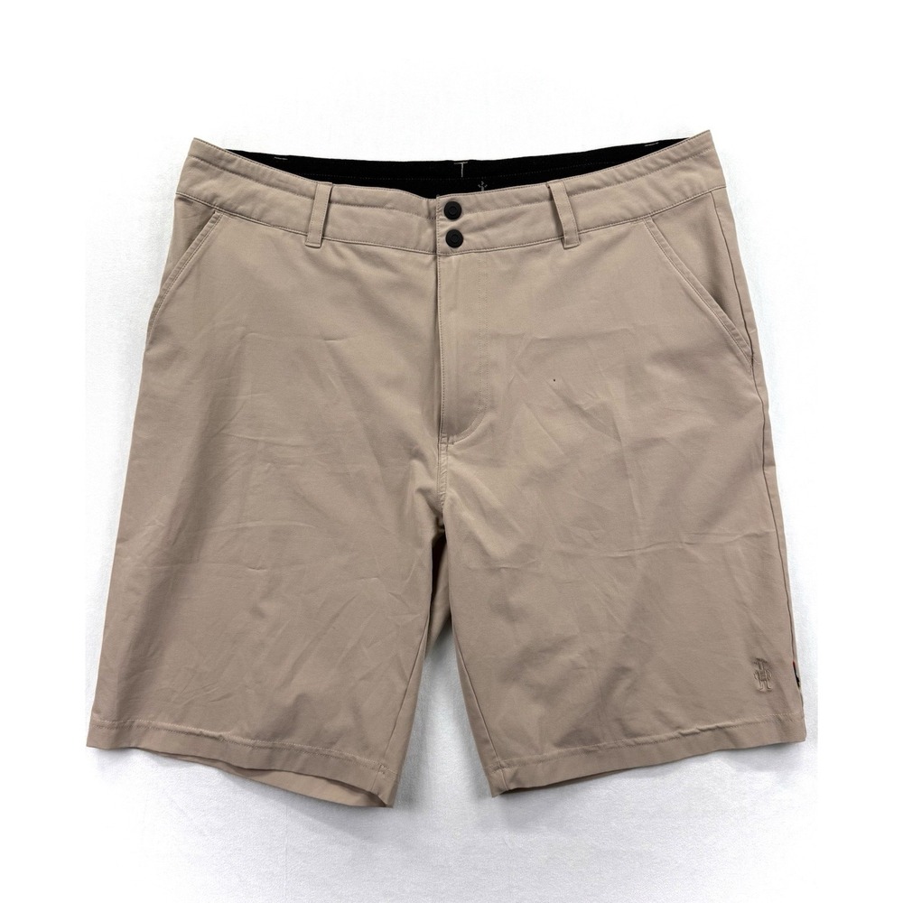 Smartwool 9" Shorts Men L Beige Merino Wool Blend Hiking Running Gym Active